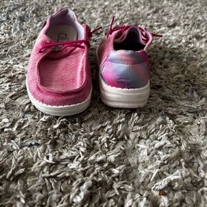 Hey Dude Pink and Blue Kids Sneakers